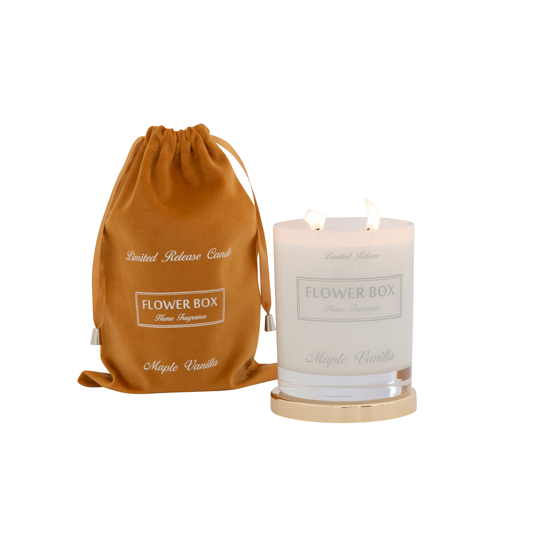 Maple Vanilla - Luminous Glass White Candle (285g)