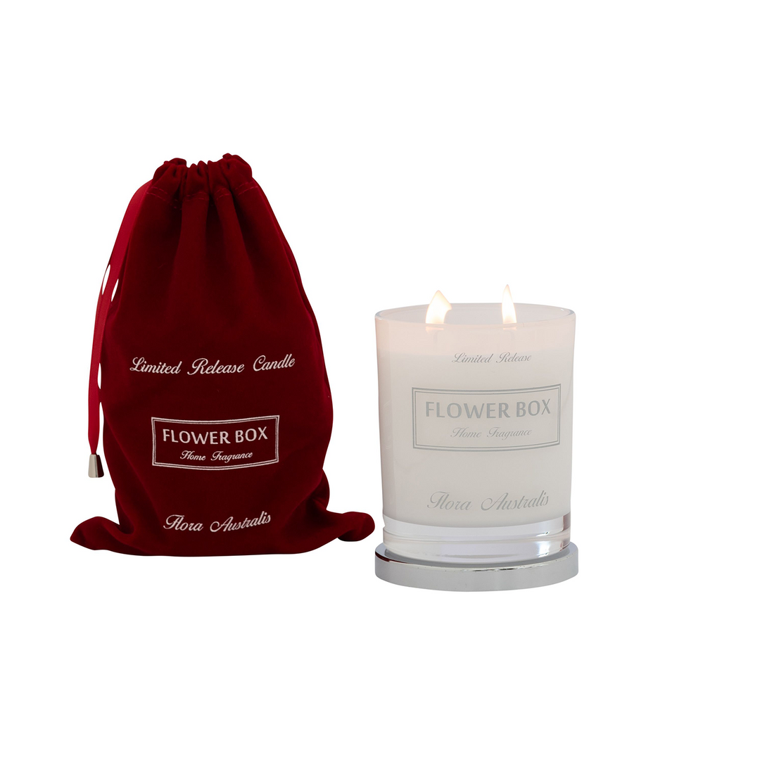Flora Australis - Luminous White Glass Candle (285g)