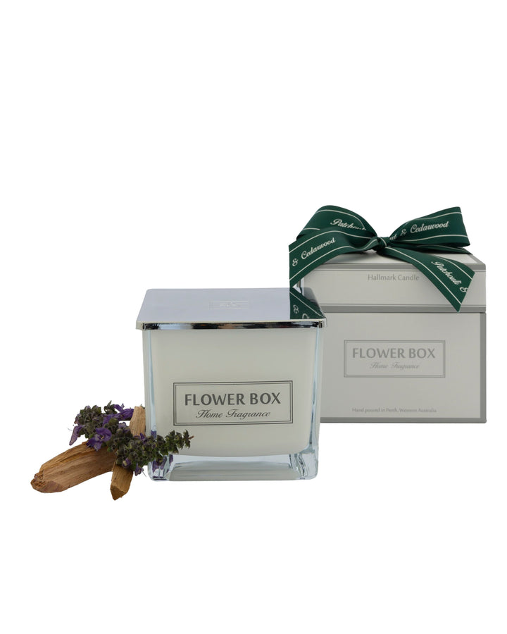 Patchouli & Cedarwood - Hallmark Square Glass Candle 900g