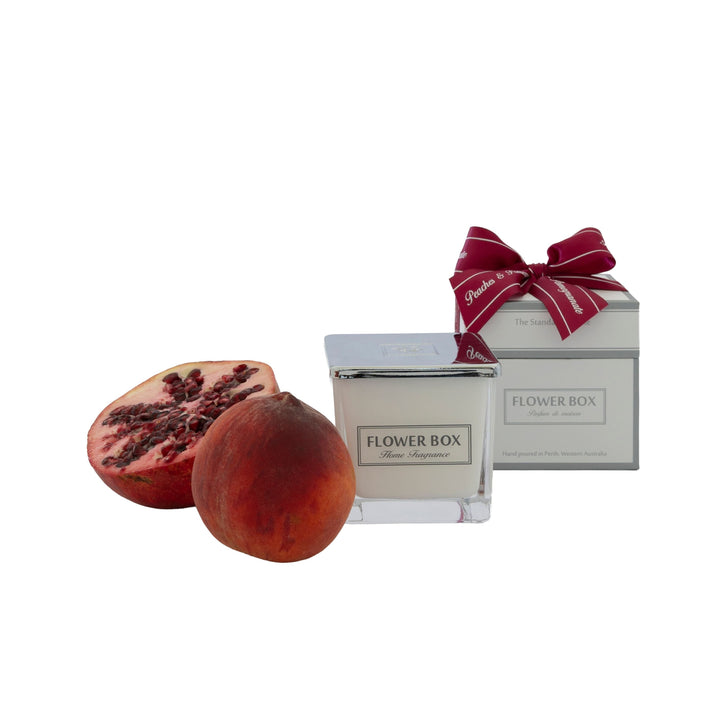 Peaches & Pomegranate - Standard Square Glass Candle 300g