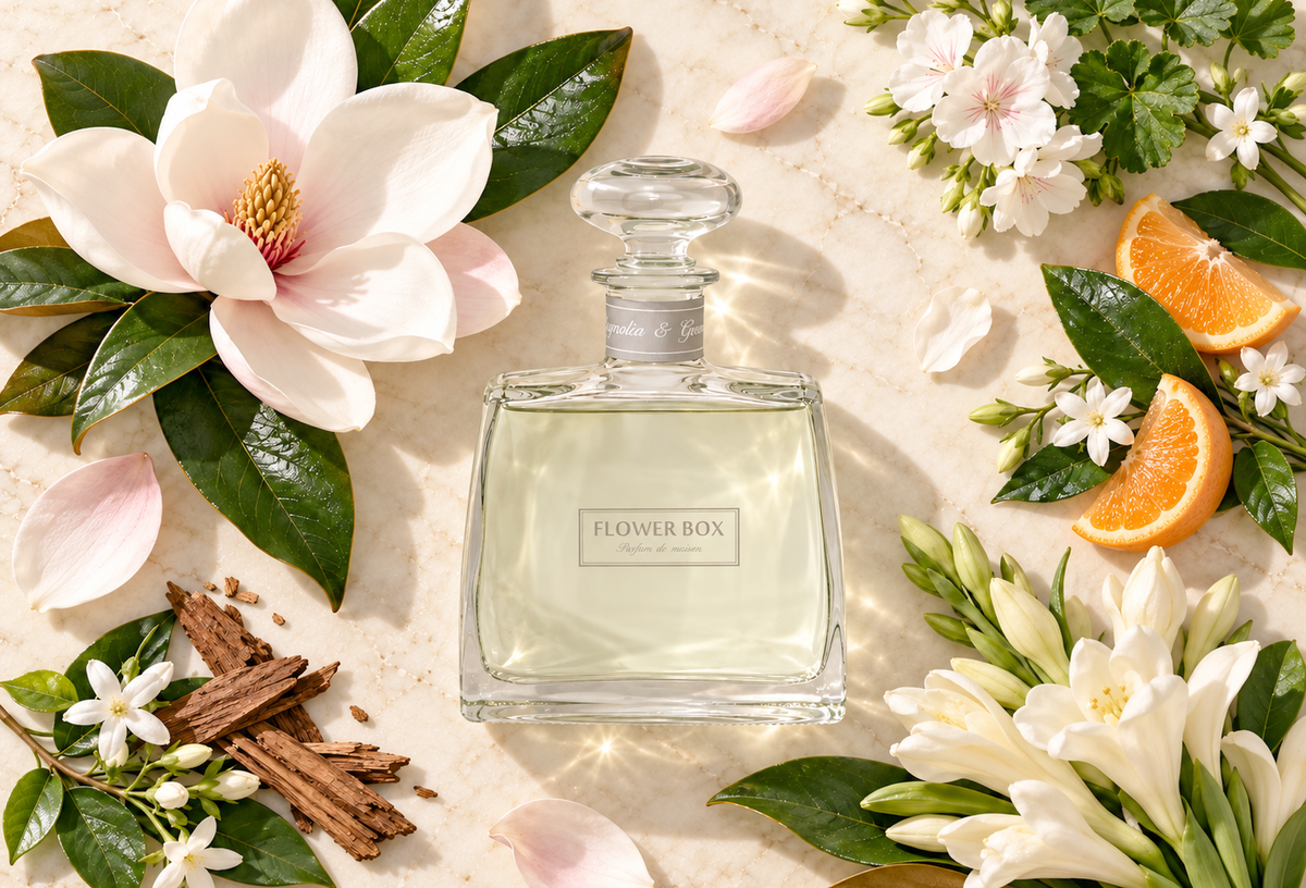 Magnolia & Green Leaves