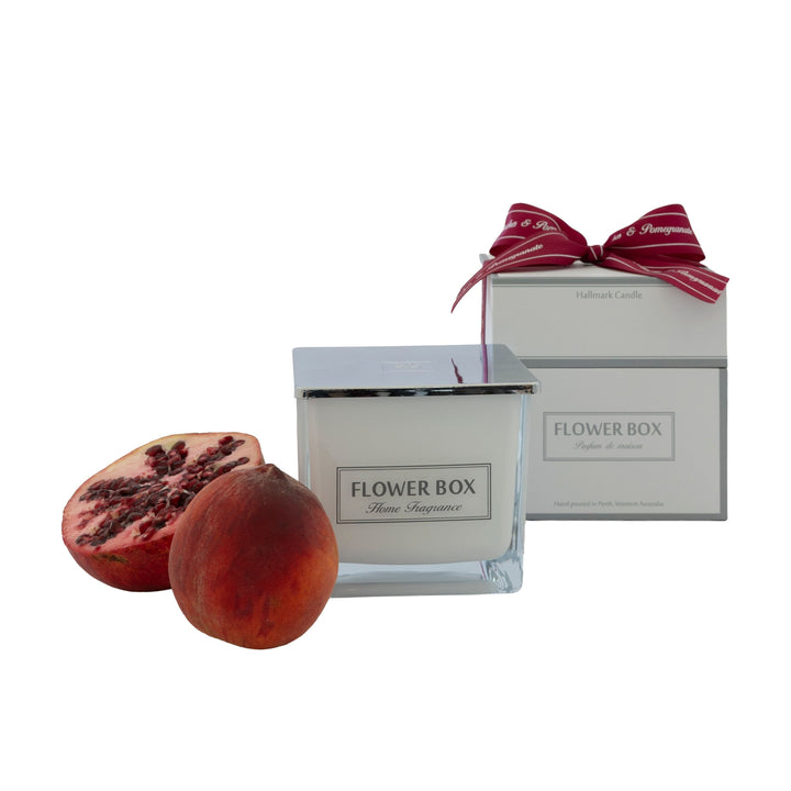Peaches & Pomegranate - Hallmark Square Glass Candle 900g