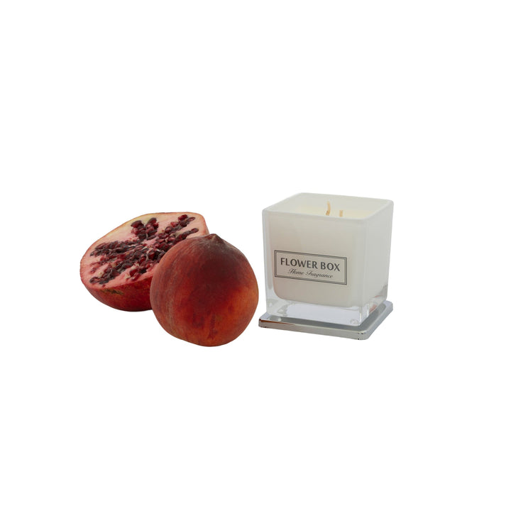 Peaches & Pomegranate - Standard Square Glass Candle 300g